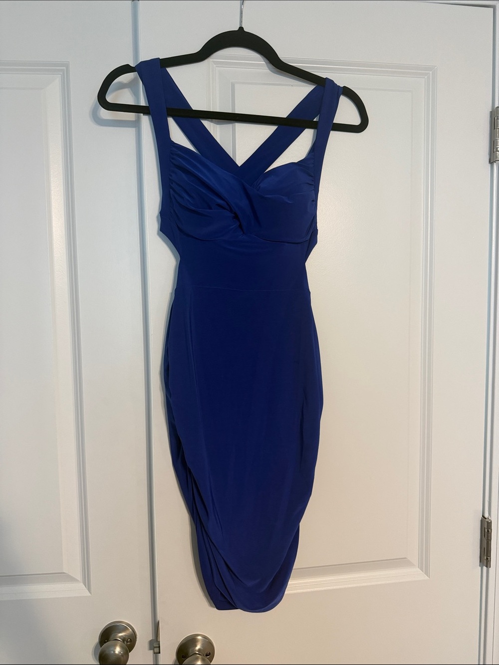 2 Cute Royal Blue Sleeveless Midi Sheath Dress